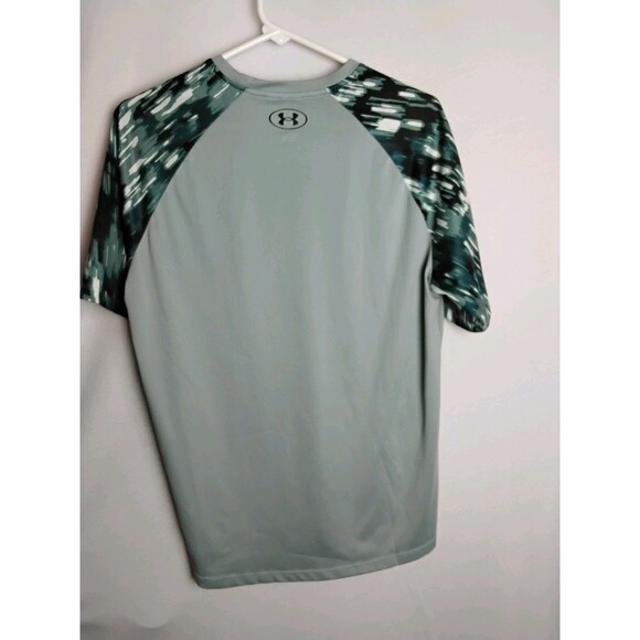 Men's Medium Under Armour  UA Tech 2.0 printed short sleeve gray blue and white - Picture 4 of 6